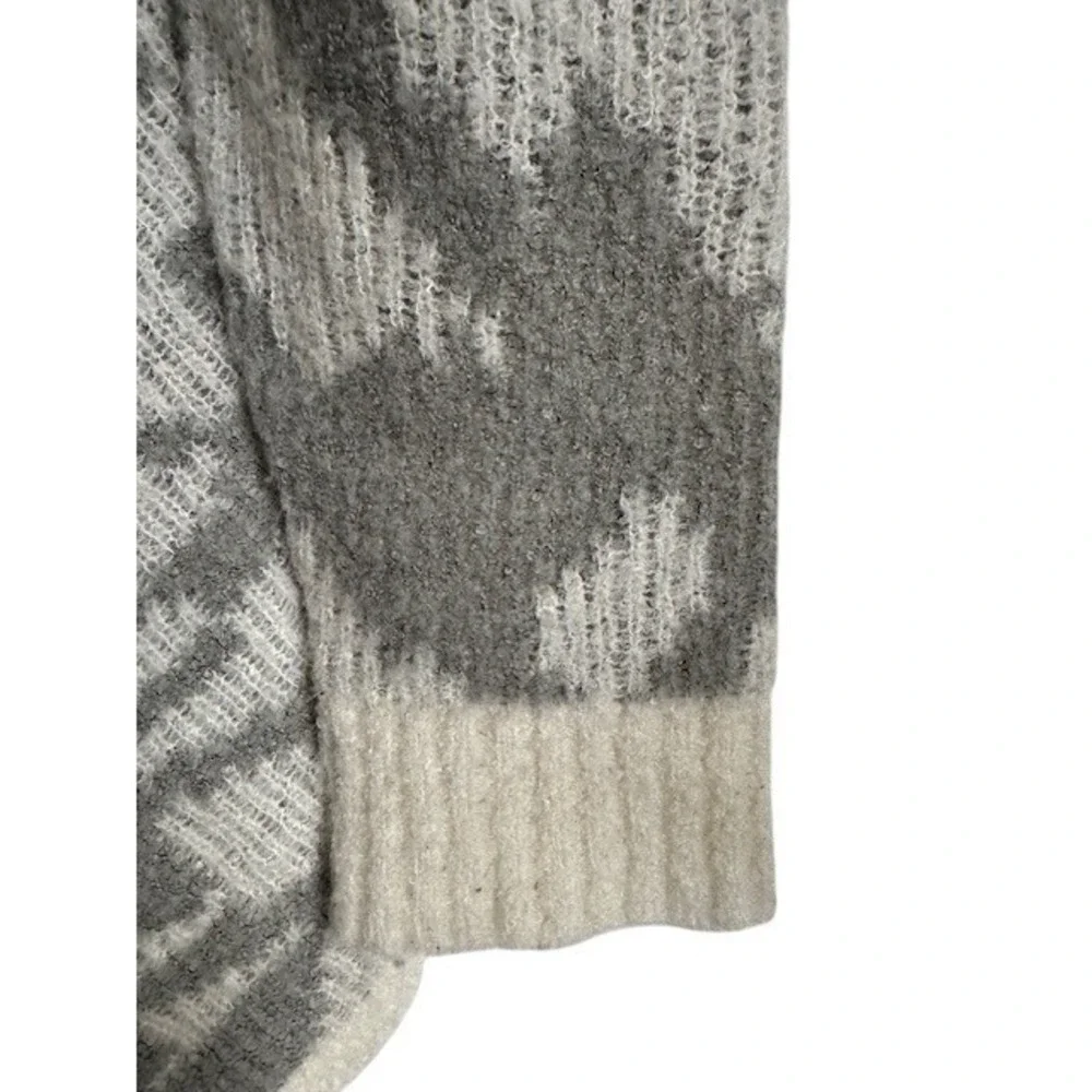 Prana Gray Patterned Cowl Neck Long Sleeve Knit Sweater‎ Women's - Size M